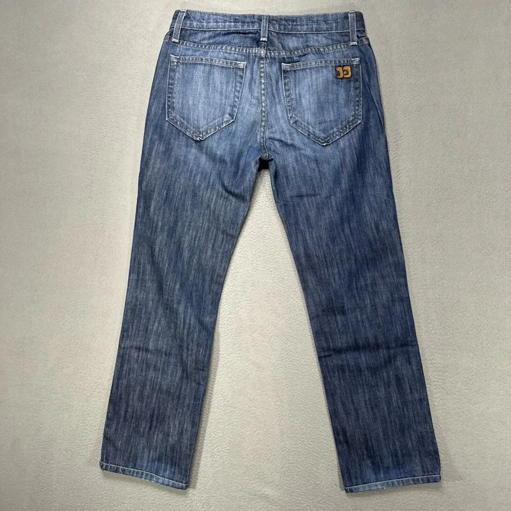 Joe's Jeans Brixton Women 29x28 Blue Low Straight Relaxed Distressed Faded Denim